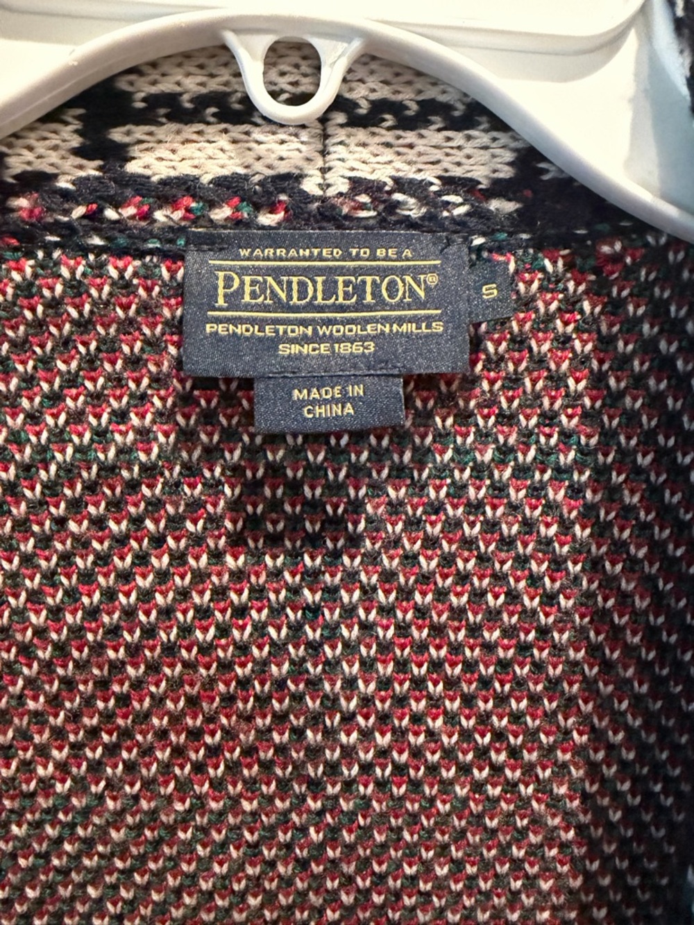 Vintage Pendleton tartan plaid wool cardigan sweater Size S - Picture 10 of 13